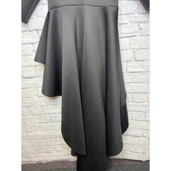 GS Love Unique Rare Black High Low Long Sleeve High Neck Formal Dress Plus SZ 1X - Picture 6 of 8